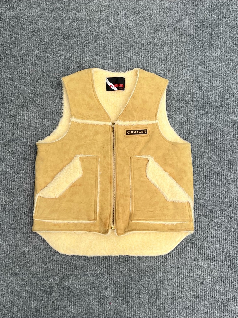 Vintage Cragar Wheels Sherpa Lined Vest